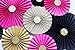 Hot pink Black Gold Cardstock Kate Spade Inspired Paper Fan Backdrop SET OF 9 for Bridal Shower, Birthday, Bachelorette party and Wedding