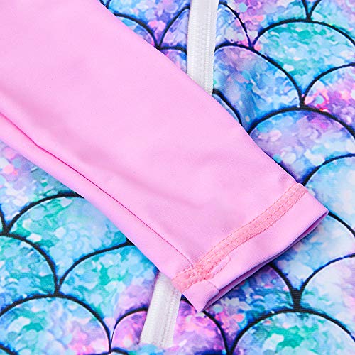 image for Uideazone Baby Girl One-Pieces Rash Guard Long Sleeve Swimsuit UPF 50+