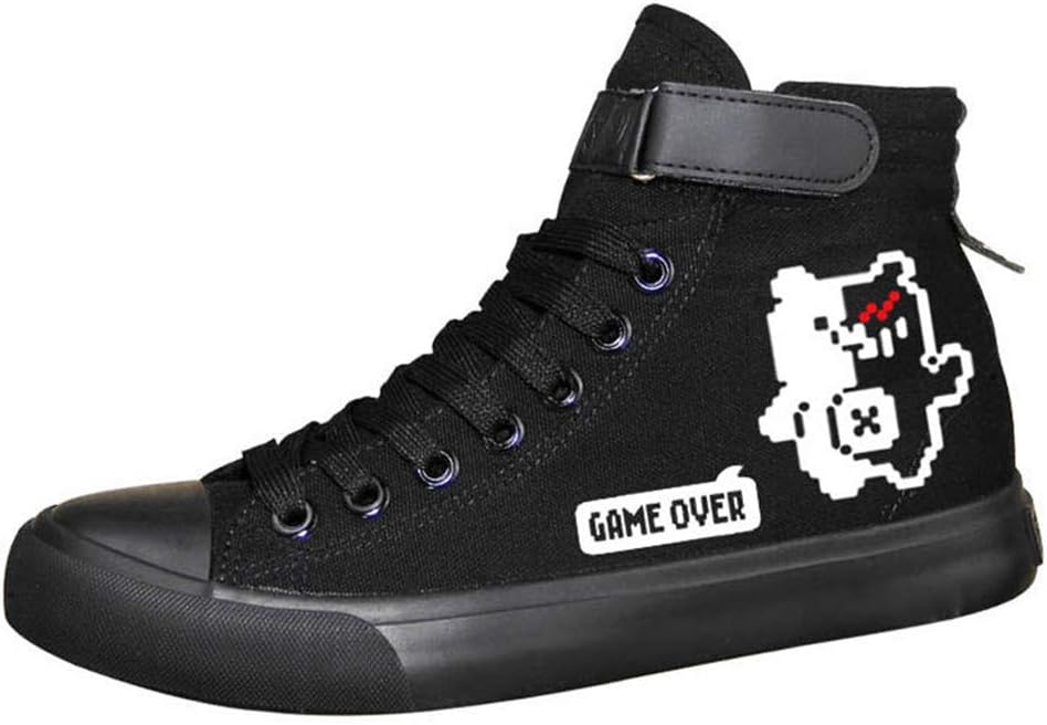 Cosstars Danganronpa Trigger Happy Havoc Anime Unisex High-Top Canvas Shoes Lace-up Pump Trainers Fashion Sneakers Flats Plimsolls