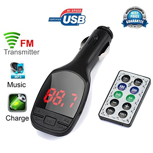 Dressffe Wireless MP3 Player Auto FM Transmitter Modulator LCD Car Kit USB Charger SD MMC - Thumbnail 4