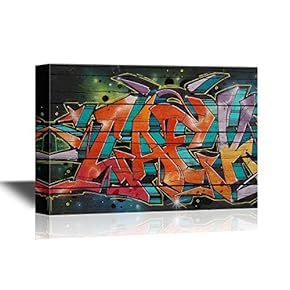 Canvas Wall Art - Abstract Modern Graffiti - Gallery Wrap Modern Home Art | Ready to Hang - 12x18 inches