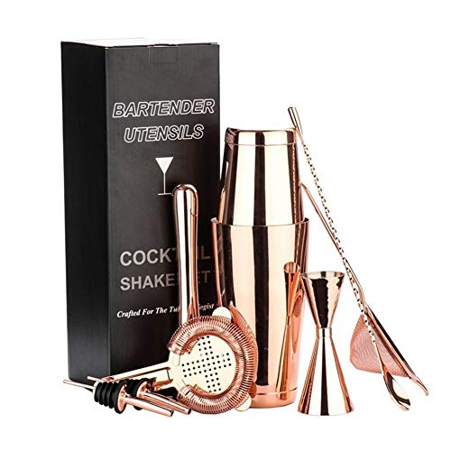 ARTFFEL Barkeeper-Set aus Edelstahl, robust, 7-teilig, Zubehör, Messbecher, Sieb, Geschenke, gesund (Farbe: Silber) – Bild 7