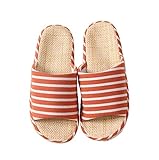 Bronze Times (TM) Unisex Classic Zebra Stripe Indoor Cotton Flax House Slippers