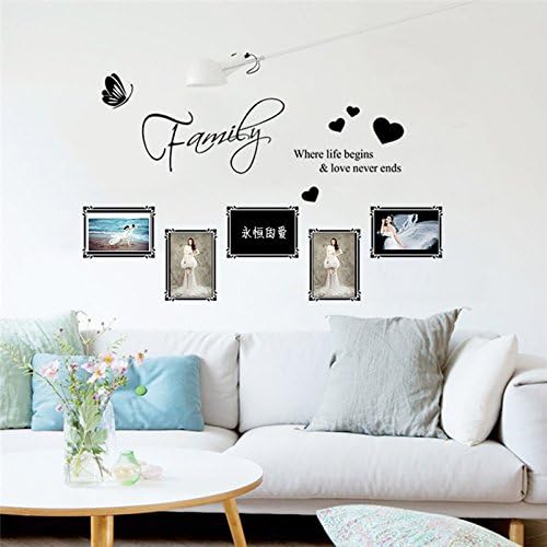 Letters Wall Decor Stickers Pvc Photo Frame Family Quotes Wall Stickers Living Room Decor Diy Home Decals Art Posters Adesivos De Paredes Paper
