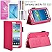 Galaxy Tab E Lite 7.0 Case, EpicGadget(TM) Galaxy E Lite Premium PU Leather Folding Folio Cover Case with Built in Stand For Tab E Lite 7 inch T113 + Screen Protector + 1 Pen (Hot Pink Leather Cover)