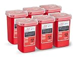 AdirMed Sharps & Needle Biohazard Disposal Container 1 Quart - 6 Pack