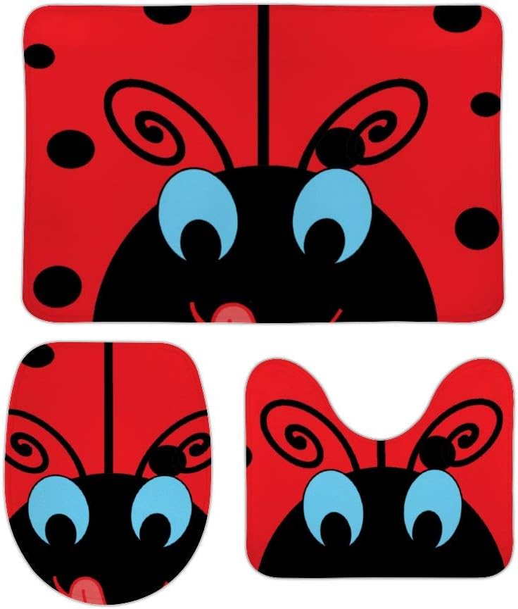 Juego de 3 alfombrillas de baño con diseño de catarina caprichosa