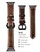 For Apple Watch Band 42mm, SHINACE Genuine Leather iWatch Replacement Wristband Bracelet Strap for iWatch Series 3/2/1 with Secure Metal Clasp Classic Buckle(Coffee Brown with Black Buckle)