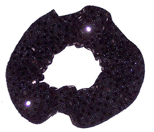 Sequin Dots Confetti Dot Hair Scrunchie Handmade by Scrunchies by Sherry (Black)