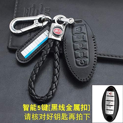 Keychain For Leather key cover FOR Nissan Patrol y62 Nissan smart 5 key car key case
