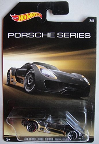 HOT WHEELS PORSCHE SERIES BLACK/GOLD PORSCHE 918 SPYDER 2/8