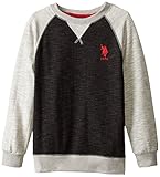 U.S. Polo Assn. Big Boys' French Terry Pullover, Marled Black, 10/12