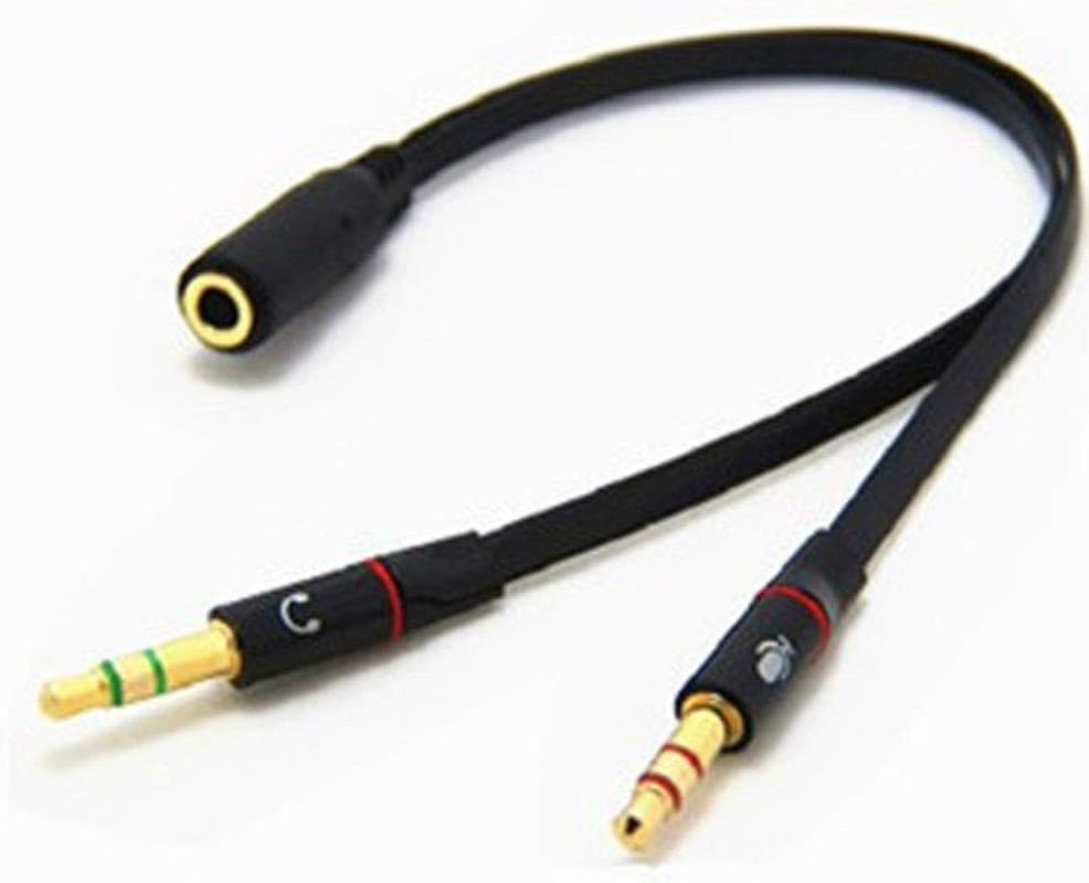 XinMalls 3.5mm Stereo Audio One Point Two Headphone Adapter Female to 2 Male Headset Microphone Y Splitter Cable Adapter