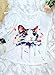 Futurino Women's Cute Cat Graphic Abstract Paint Splatter Casual T-shirt Top,White,Large