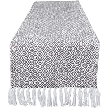 DII CAMZ11271 Mini Diamond Braided Table Runner, 15 x 72 inches, Gray