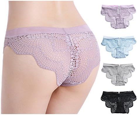 LingCynthia Underwear Women Lace Underwear Hipster Panties Cotton Spandex Beyond Soft Underwear Soft Sexy Lingerie 4 Pack