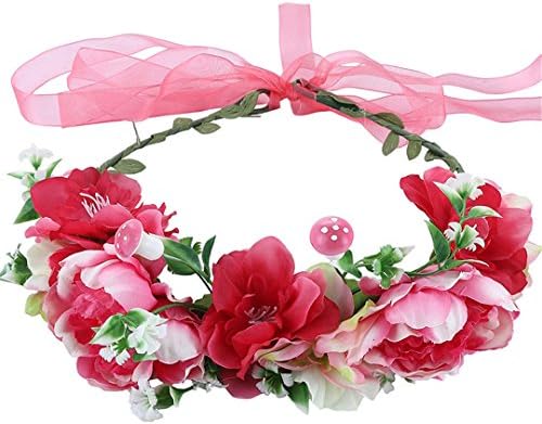 HTYhuahuan Wreath of Flowers Head Band Bohemia Women Hair Accessories Flower