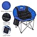ENKEEO Camping Folding Chair Portable Moon Saucer Chair Support 330 LBS with Heavy Duty Steel Frame Comfortable Padded Round Seat for Outdoor, Picnic, Fishing, Backyard, and Indoors, Carry Bag Includethumb 3