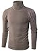 Ohoo Mens Slim Fit Soft Cotton Blend Turtleneck Pullover Sweater