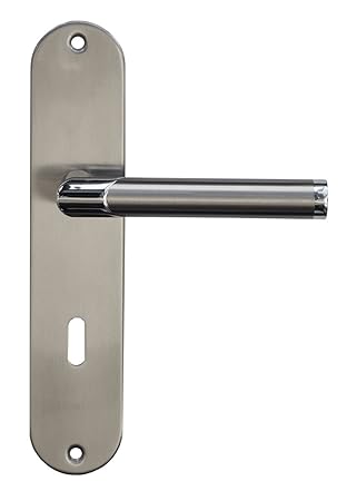 Alpertec Edelstahl Renovierungsgarnitur (I) BI-Color für Zimmertüren Drückergarnitur Türgriffe Türdrücker, 88021880 …