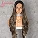 Sapphirewigs Black Ombre Brown Heat Resistant Hair Natural Wave Type Hand Tied Perruque Synthetic Lace Front Wig For Wedding Party