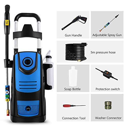 Suyncll High Power Washer Electric Pressure Washer,3800PSI 2.8GPM Pressure Washer Car Patio Garden Yard Cleaner(Blue)