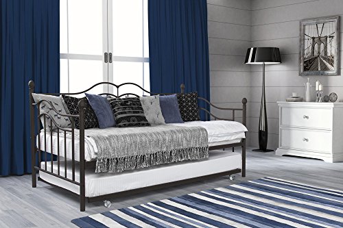 DHP Tokyo Twin Size Daybed and Trundle with Metal Frame (Brushed Bronze)