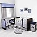 Bacati - Single Light Filtering Curtain Panel Elephants (Blue Navy Gray)