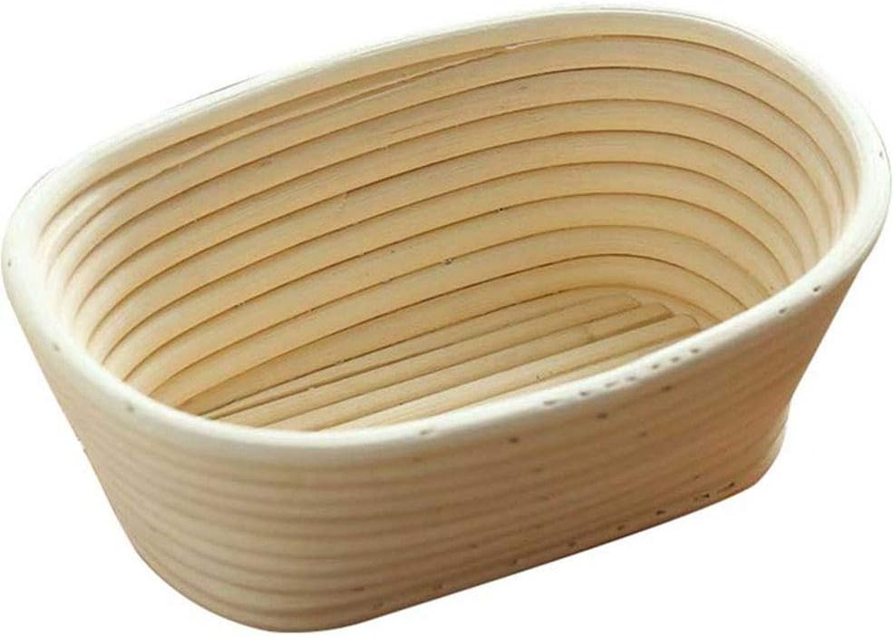 Mylujo Fermented Rattan Basket,3 Sizes Oval Dough Banneton Brotform Dougn Rattan Bread Proofing Proving Baskets Tools 1PC 21X14X8CM
