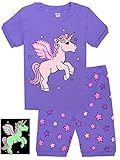 Girls Horse Pajamas Shine At Night Sleepwear Children Cotton PJs