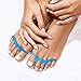 Toe Separators By Pedicura – Gel Toe Stretcher For Bunions & Overlapping Toes – Toe Straightener With Anti-Inflammatory Essential Oils For Pain Relief – Ergonomic Design For Sports Activities (Blue)