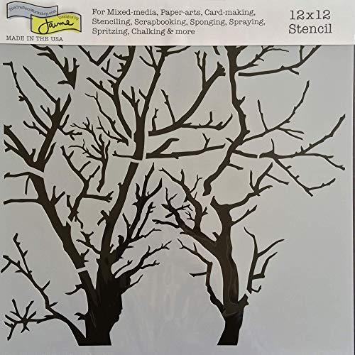 Crafter's Workshop Stencil 2 Pack, Reusable Stenciling Templates for Art Journaling, Mixed Media, and Scrapbooking, TCW252 Aspen Trees & TCW251 Branches Reversed - Thumbnail 2