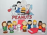 Peanuts Movie Classic Characters Toy Figure Set of 13 with Snoopy, Woodstock, Dog House, Linus, Charlie and More with a Special Decorative Figure!