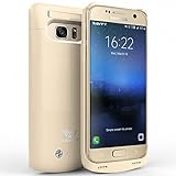 SAVFY Galaxy S7 Charger Case, 4200 mAh Portable External Backup Battery Charger Cover Case Pack for Samsung Galaxy S7 Rechargeable Power Bank Case (Gold)