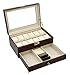 AUTOARK Leather 12 Mens Watch Box with Jewelry Display Drawer Lockable Watch Case Organizer,Brown,AW-003
