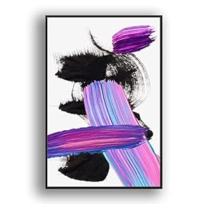 Framed Canvas Wall Art for Living Room, Bedroom Colored Brush Canvas Prints for Modern Home Decoration Ready to Hang - 16"x24" inches
