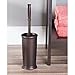 MetroDecor mdesign Bowl Brush, Plunger, Toilet Paper Holder, Round Wastebasket Trash Can, Bronze, Set of 4