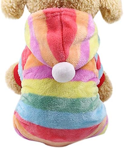 Kaiki Christmas Pet Dog Flannel Hooded Clothes Puppy Cat Cute Colorful Hooded Coat Sweatshirt Jumpsuit Outwear(Multicolor,XXL)