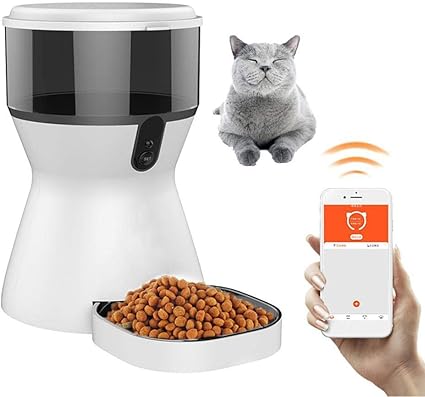 Pet Supplies Nambm Wifi Automatic Pet Cat Dog Feeder 4l Eu Us