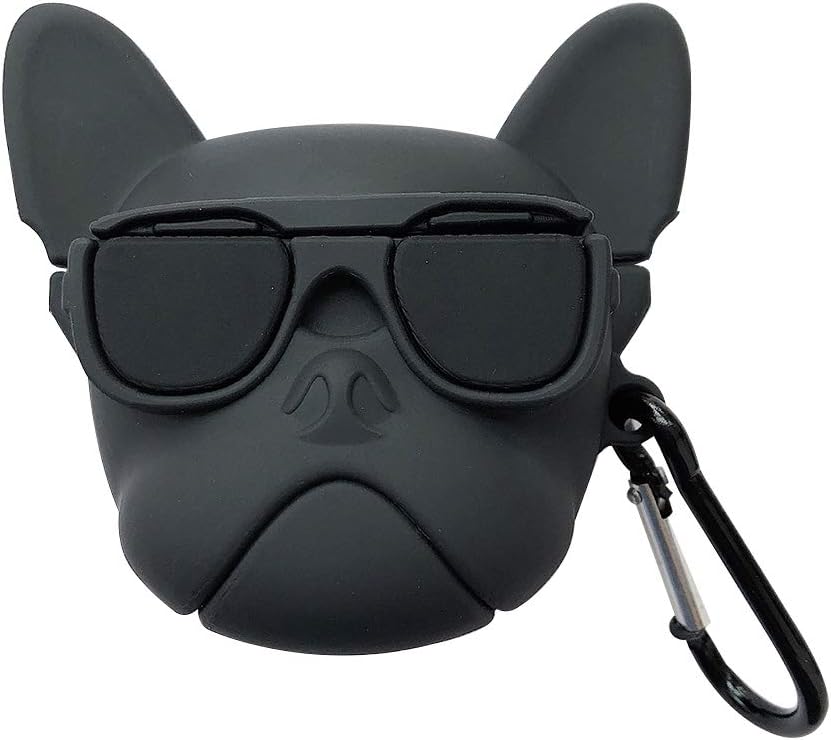 Fashion Cool Dog Protective Case Silicone Cover PVC Shell for Huawei FreeBuds 3 (Black)