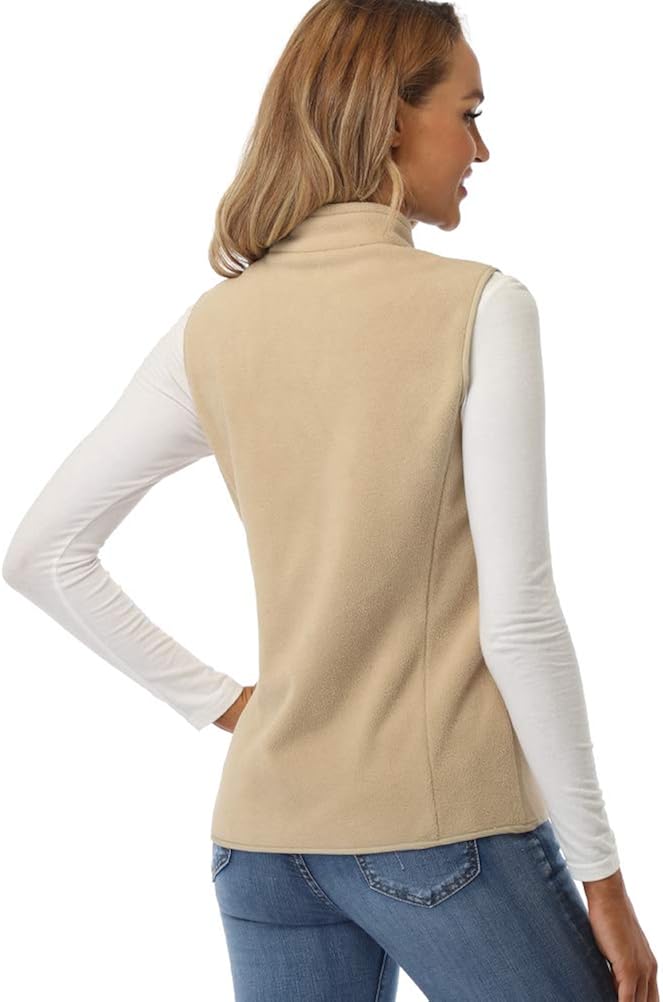 fuinloth Women's Fleece Vest, Polar Soft Sleeveless Classic Fit with Zip up Pockets at  Women's Coats Shop