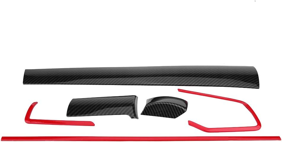 Car Interior Decoration Trim Kit, 6Pcs Car Console Center Dashboard ABS Plastic Cover Trim Decorative Stickers for Honda Civic 10th 16-18