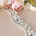 QueenDream Women's Crystal Diamond Bridal Belt Sashes Ivory Wedding Belts Sash for Wedding