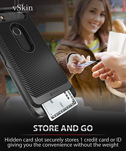 image for Google Pixel 2 XL Case, Vena [vSkin] Credit Card Slot Holder [Carbon F