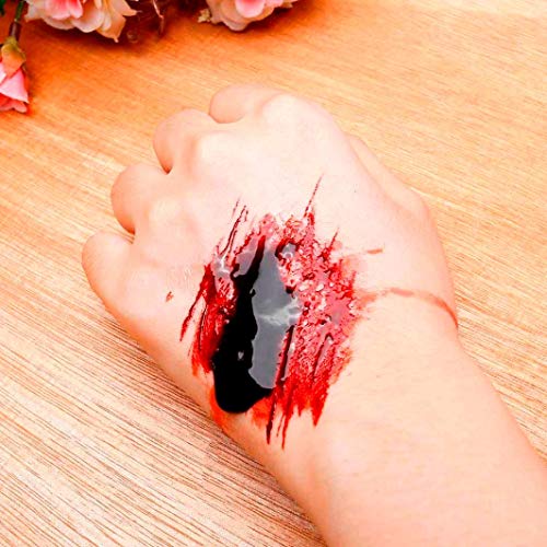 HighlifeS Ultra-Realistic Fake Blood Edible Fake Blood- 30ml, 50ML, 100ML - Halloween Costume and Dress up Makeup (Deep Red, 50ML) - Thumbnail 3