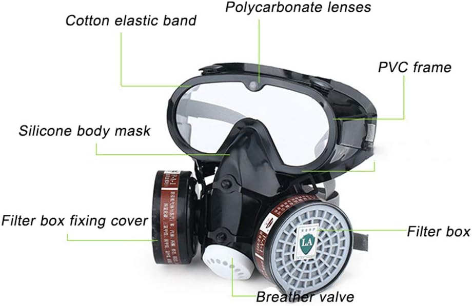 CZX Full-Face Respirator, with Filtering Protective Mask, Purifying Air, Reusable, Suitable for Mining, Construction Site and Other Protective Work