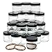 2 Oz Small Glass Jars with Air-tight Lids - 24 Pack Empty Little Clear Glass Refillable Cosmetic Containers with Labels - BPA Free
