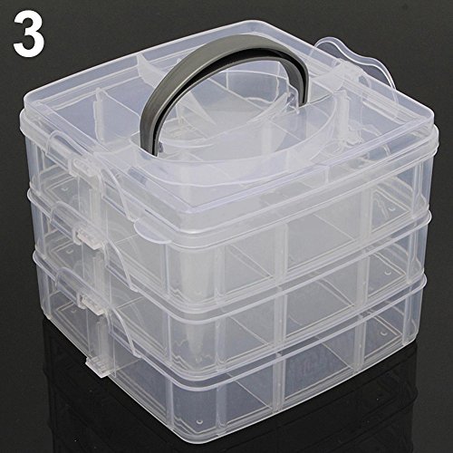 Baost 3Layer Detachable Portable Clear Plastic Ornament Box