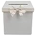 FLUYTCO Wedding Card Envelope Box - Thick Linen Fabric & Removable Ribbon Bow - Collapsible - Perfect for Weddings, Baby Showers, Birthdays, Graduations - Large Size, 100+ Cards