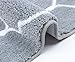 Homcomoda Microfiber Bathroom Shower Rug Geometric Bath Mats Washable Kitchen Floor Mats-17.72 by 47.24 Inch (Grey)
